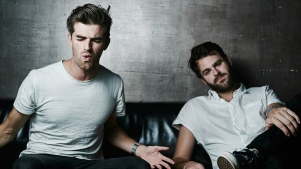 Drew Taggart and Alex Pall of DJ/producer duo The Chainsmokers (left to right).