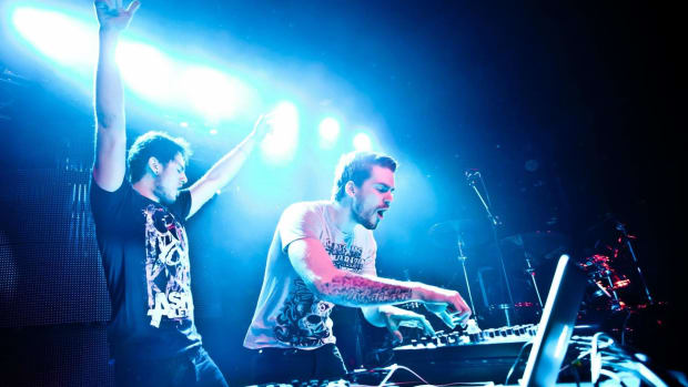 Canadian DJ/producer duo Adventure Club during a performance.