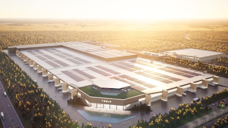 Elon Musk Shares 3D Rendering of New Tesla Factory with "Rave Space on the Roof"