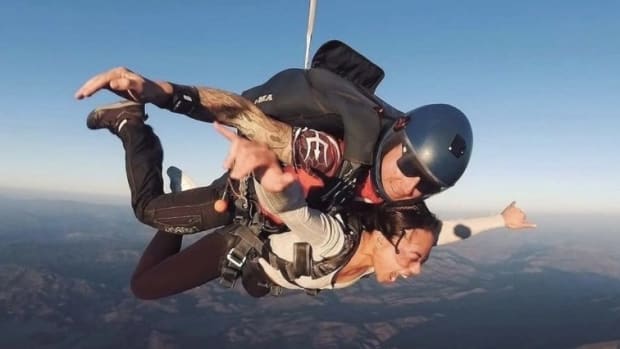 Attendees of Skyfest, a San Diego electronic music festival, can tandem skydive during the event.