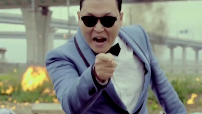 Psy in the video for "Gangnam Style."