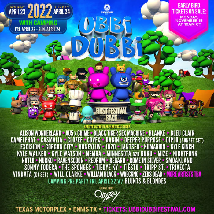 Ubbi Dubbi 2021 lineup featuring Alison Wonderland, Excision, Zeds Dead and more.