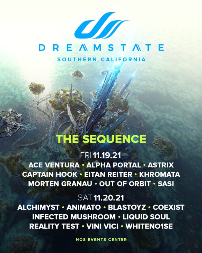 Dreamstate 2021 The Sequence stage set times.