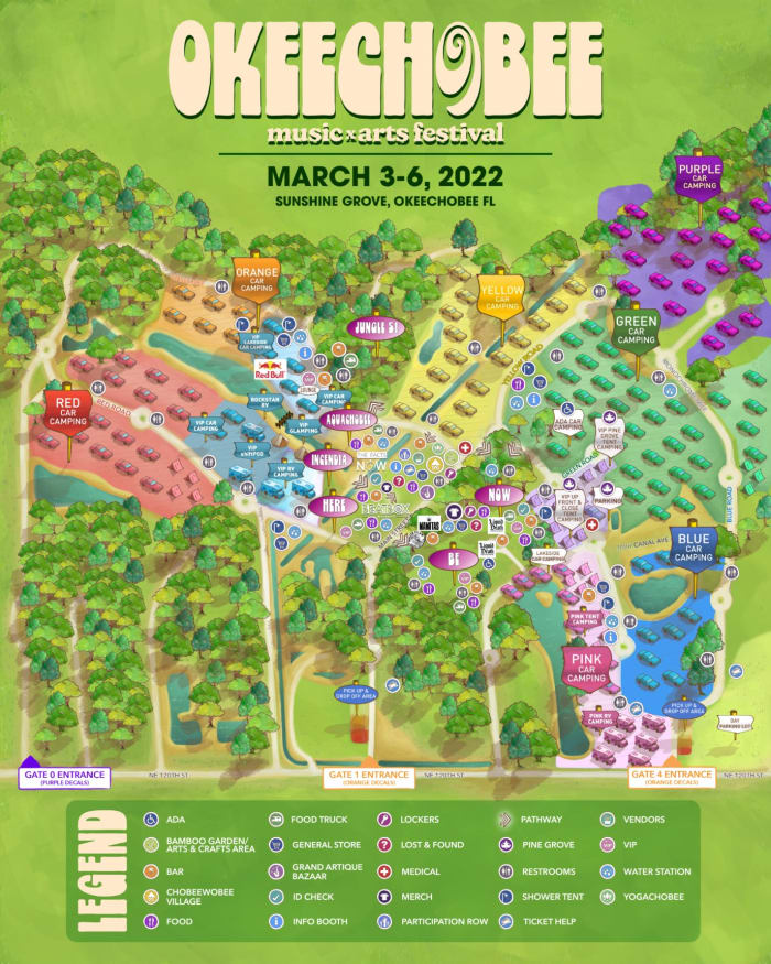 Okeechobee Music & Arts 2022 camping map.