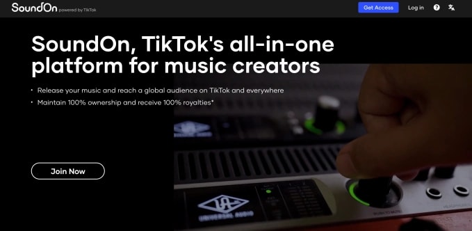 La plateforme de distribution de musique de TikTok, SoundOn.