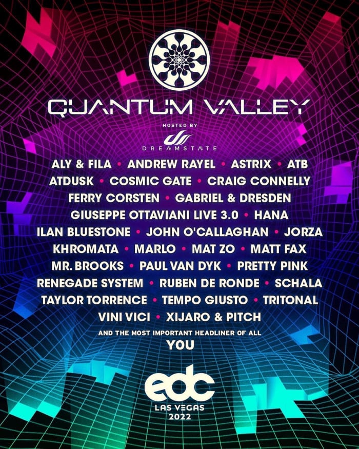 EDC Vegas 2022 stage lineup for Quantum Valley