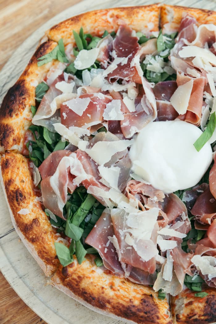 Prosciutto, Parmesan Pizza, Mia Restaurant & Beach Club Tulum