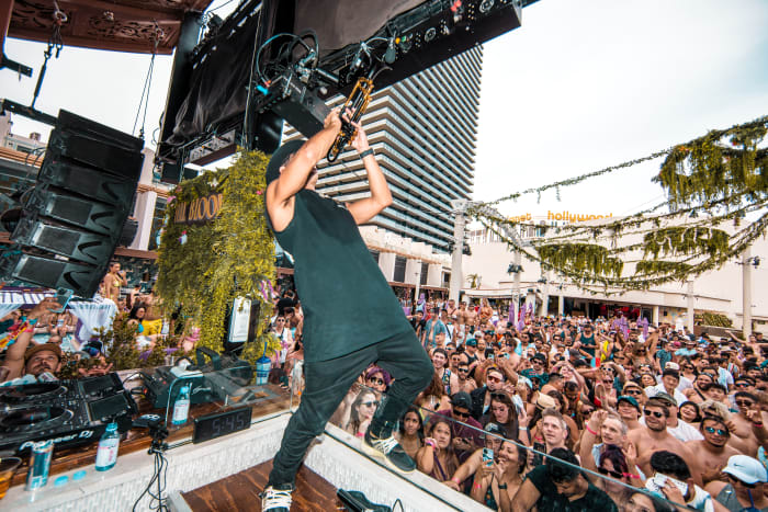 Timmy Trumpet performs at Marquee Dayclub during EDC Week.