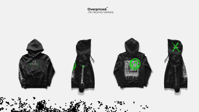 Overpriced. is merging real-world luxury fashion and NFT's with their boundary-pushing releases.