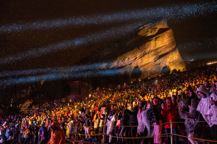 The crowd at ZHU's DREAMROCKS show on Monday, May 3rd at Colorado's Red Rocks Amphitheatre.