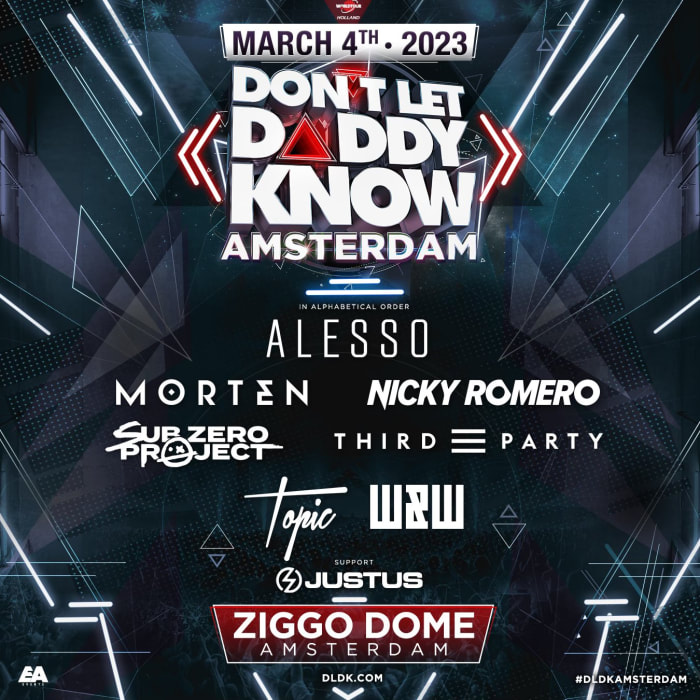 Lineup for Don’t Let Daddy Know Amsterdam 2022. 