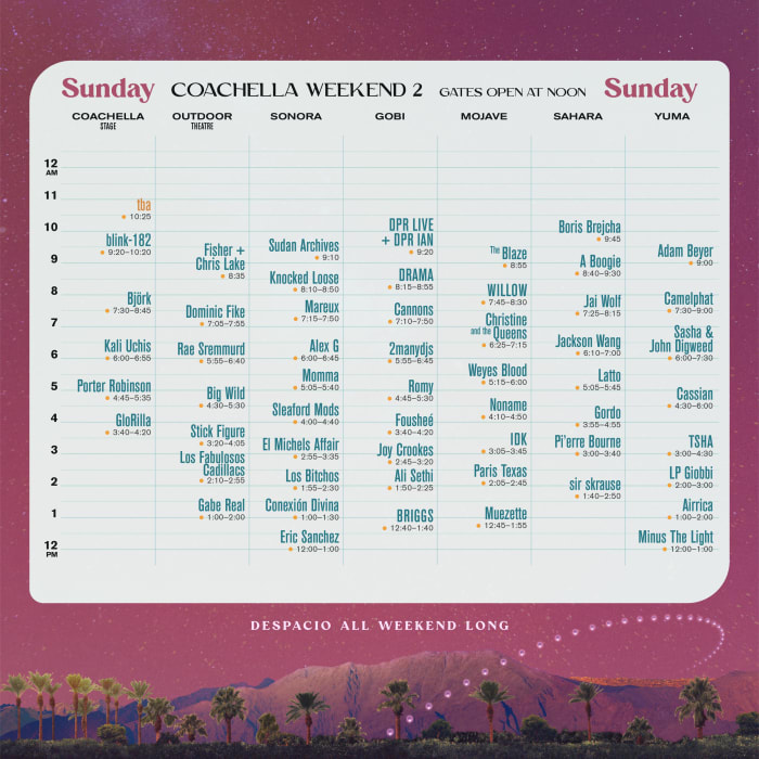 Here Are the Coachella Weekend 2 Set Times The Latest