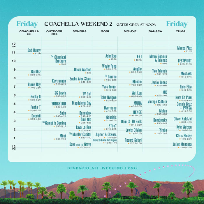Here Are the Coachella Weekend 2 Set Times The Latest Electronic Dance Music News