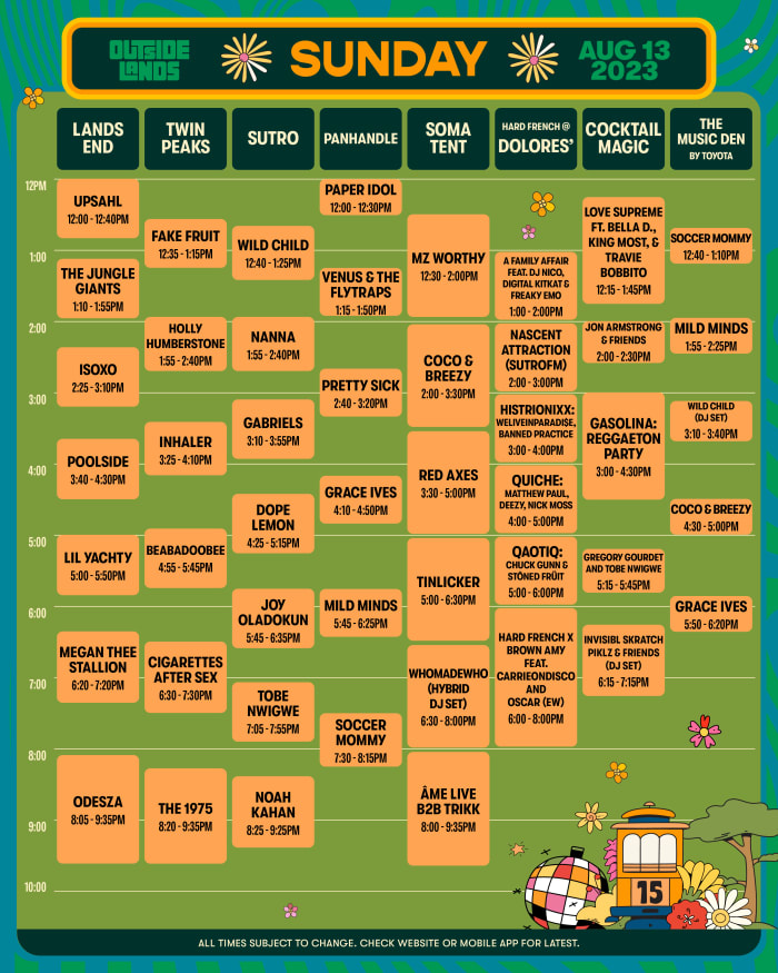 Here are the Set Times for Outside Lands 2023 The Latest