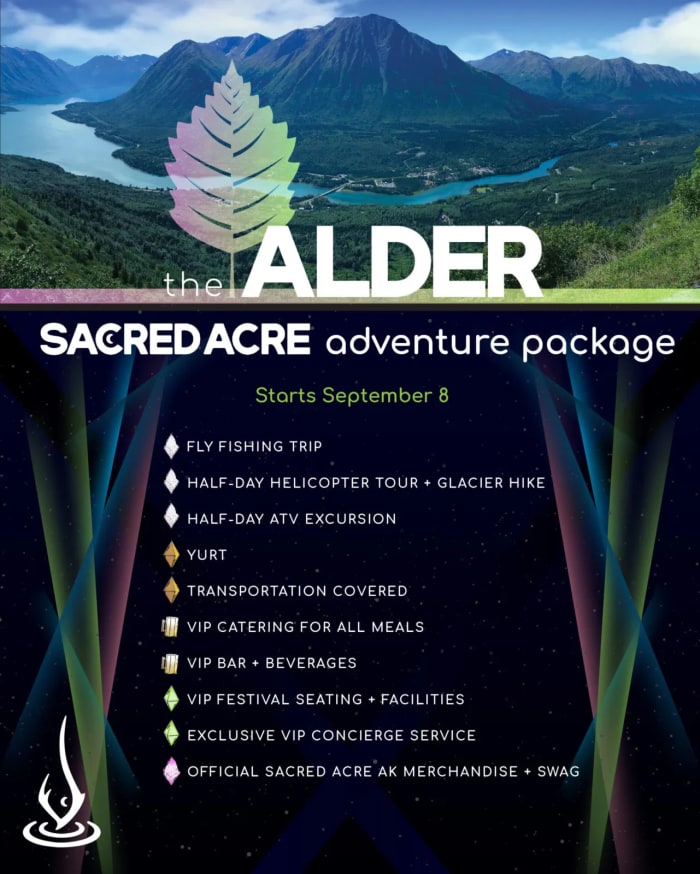 The Alder Adventure Package at Sacred Acre. 