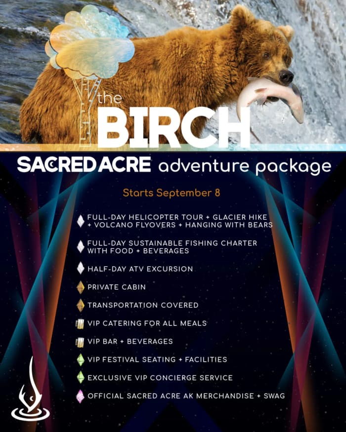 The Birch Adventure Package at Sacred Acre. 
