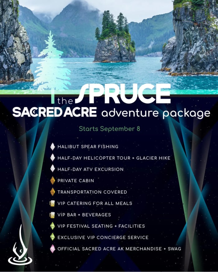 The Spruce Adventure Package at Sacred Acre. 