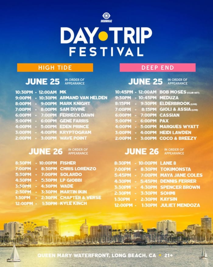 Day Trip Festival 2022 Set Times.
