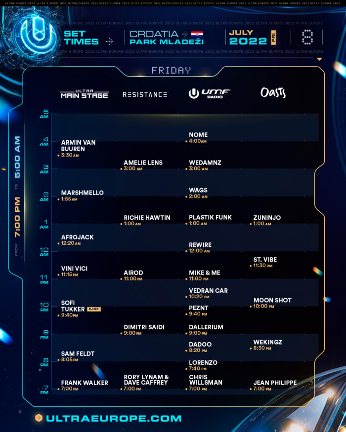 Here Are the Set Times and Festival Map for Ultra Europe 2022