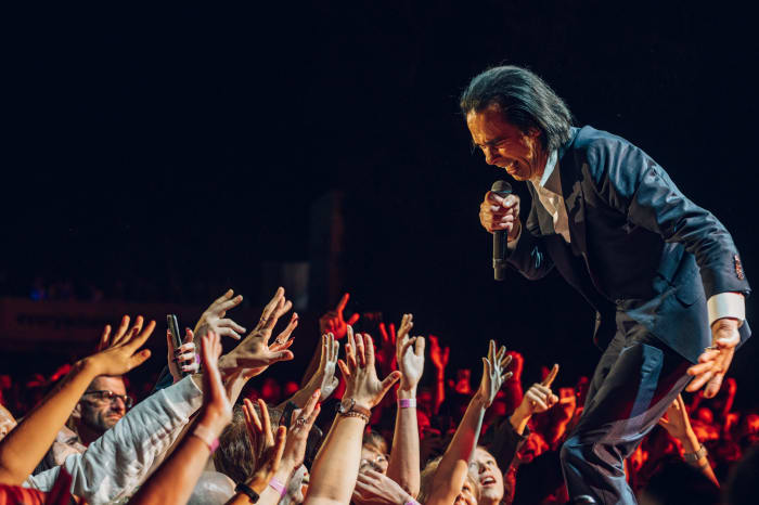 Nick Cave & The Bad Seeds perform on the main stage at EXIT Festival 2022.