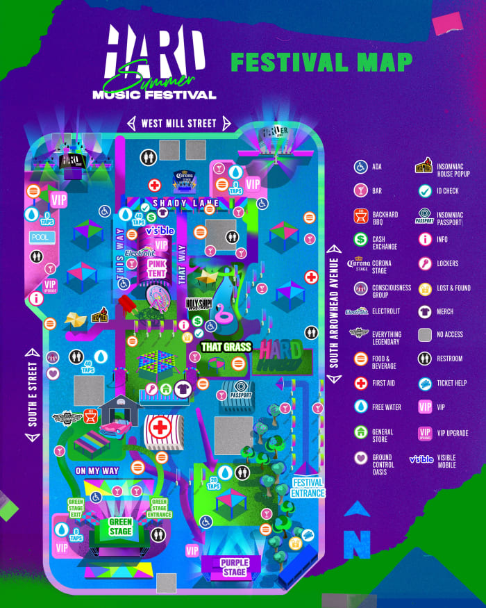 Hard Summer 2022 festival map.
