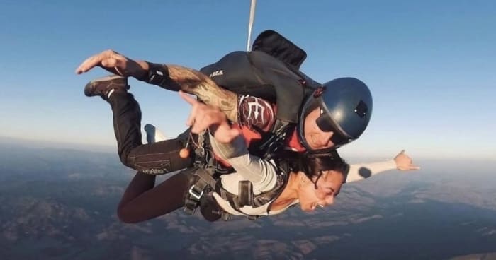 Attendees of Skyfest, a San Diego electronic music festival, can tandem skydive during the event.