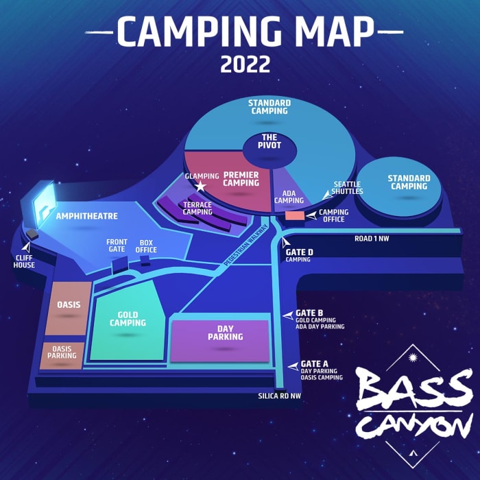 Bass Canyon 2022 camping map.