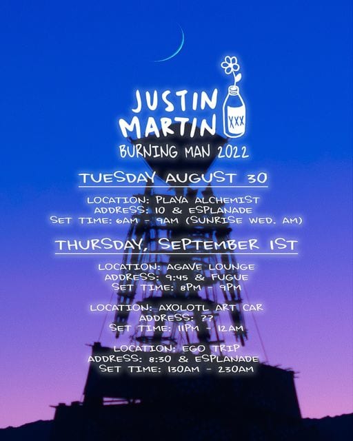 Justin Martin Burning Man schedule