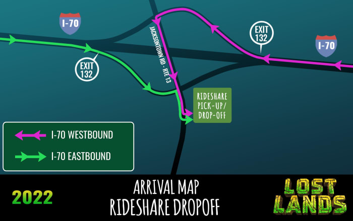 Lost Lands 2022 Rideshare Map
