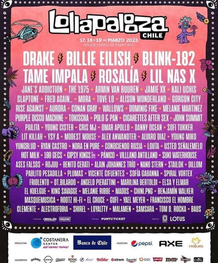 Lollapalooza Chile 2023 Lineup
