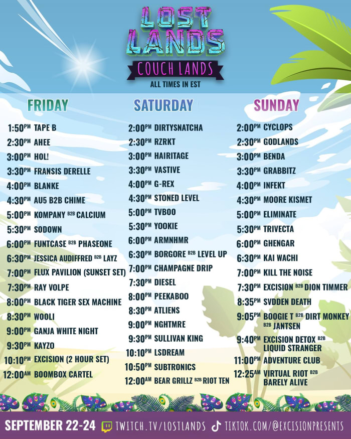 Here Are the Set Times for Lost Lands and Couch Lands 2023