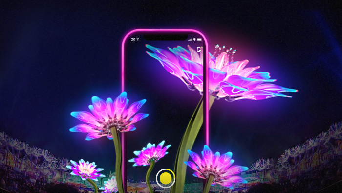 Snapchat’s Daisy lens allows EDC festival goers the opportunity to create personalized content using AR technology.