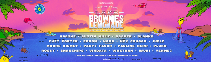 Flyer for Brownies & Lemonade's "Weekend at Lake Havasu" featuring Baauer, Party Favor, and many more.