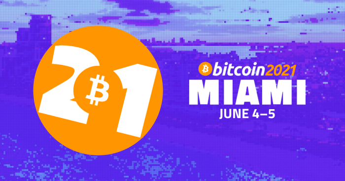 Flyer for Miami's Bitcoin 2021 conference.