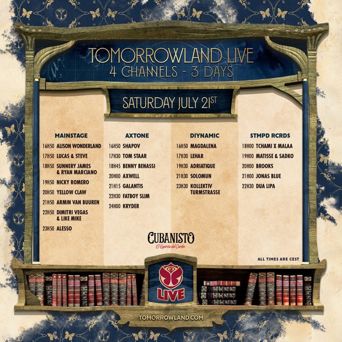 Tomorrowland day 2 livestream schedule