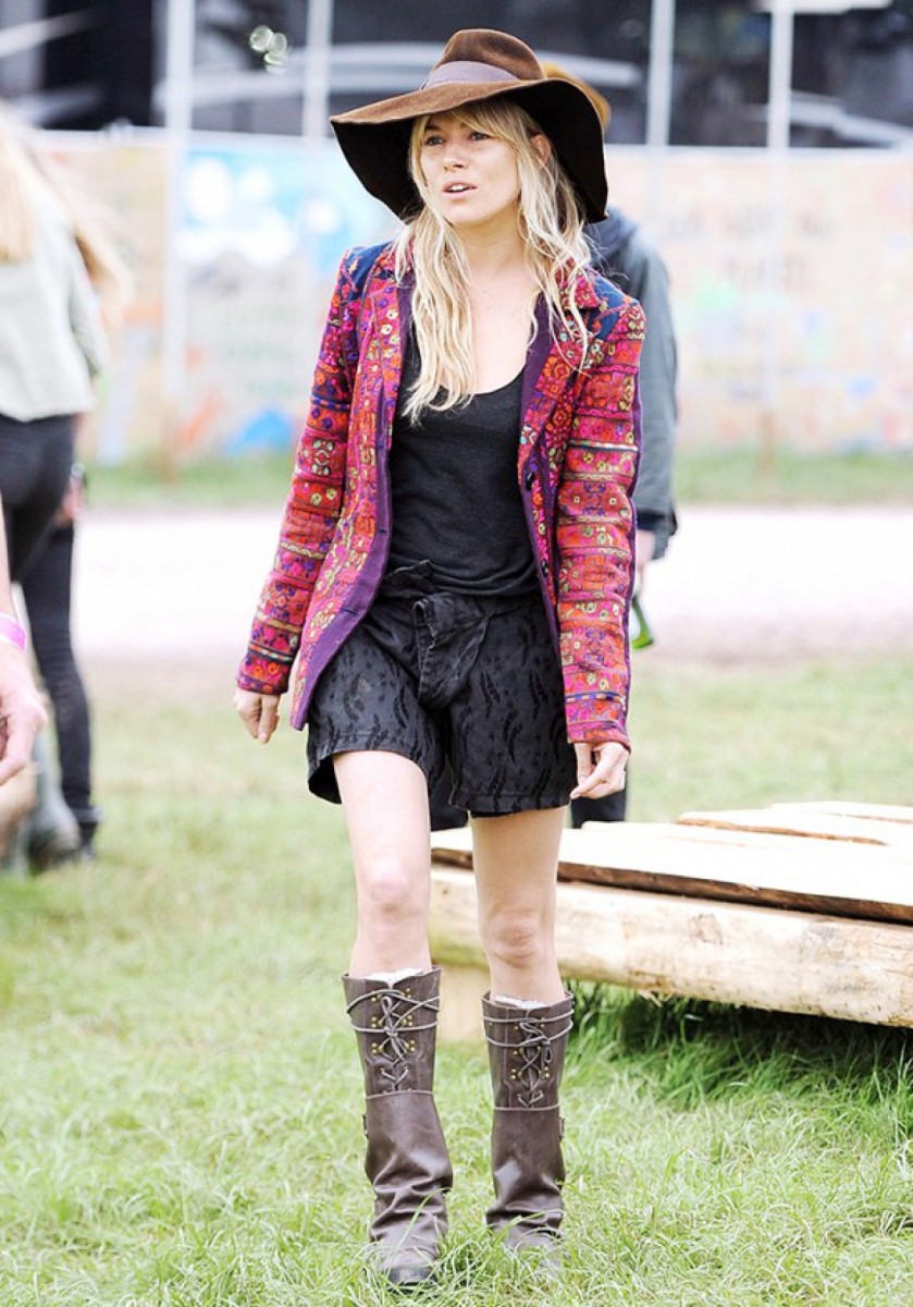 Sienna Miller at Glastonbury Music Festival