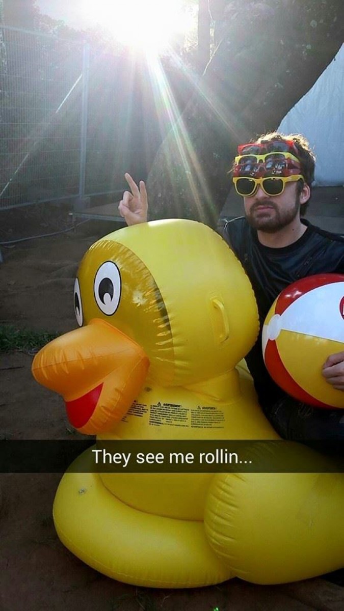 Drunk Oliver Heldens on an Inflatable Duck
