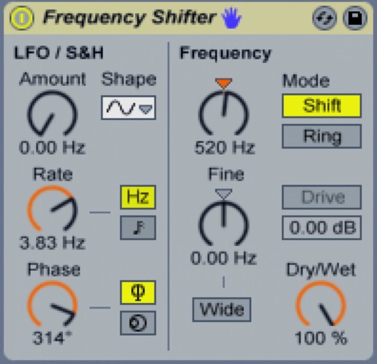 Tuning Drums Frequency Shifter