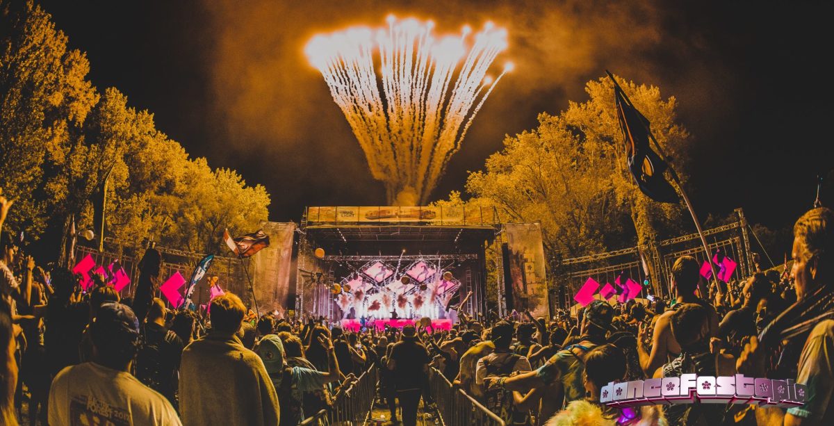 dancefestopia stage with fireworks