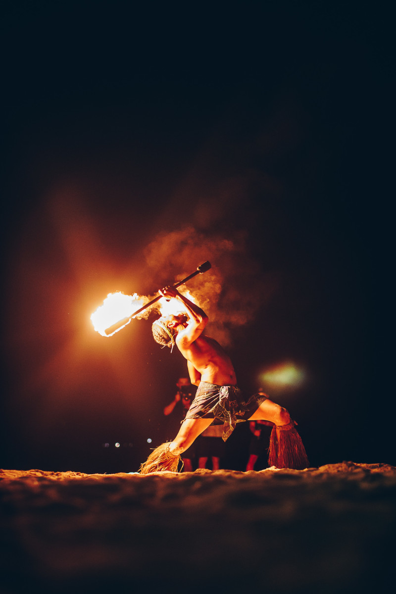 A fire performer at Your Paradise Fiji 2019
