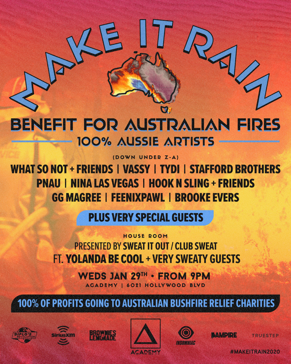 Australian Artists Come Together for Bushfire Fundraiser MAKE IT RAIN