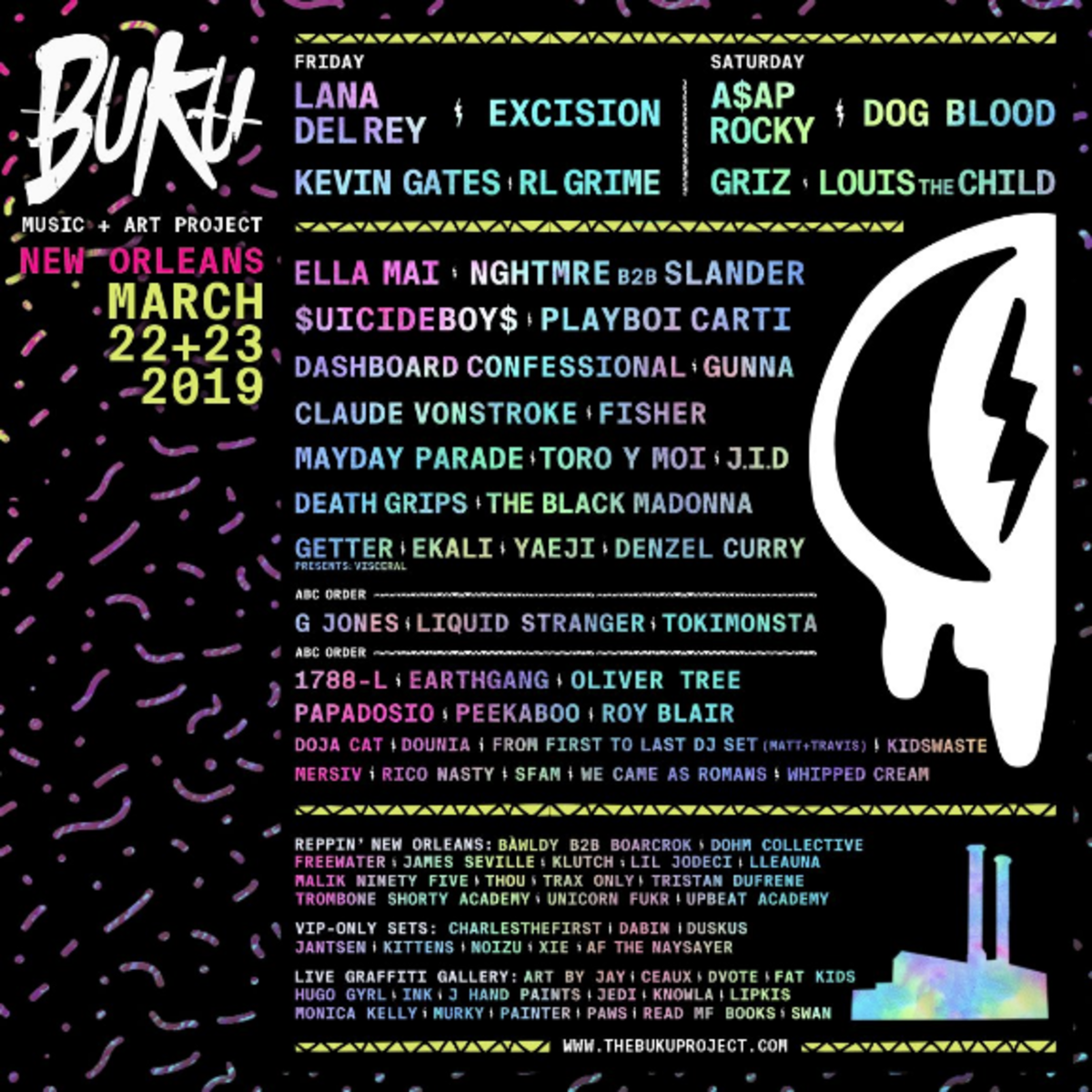 Dog Blood, Excision, A$AP Rocky Lana Del Rey to Play Buku Music + Art ...