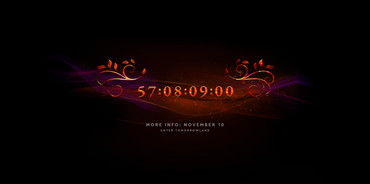 Screenshot of Tomorrowland's countdown to virtual 2020 NYE event.