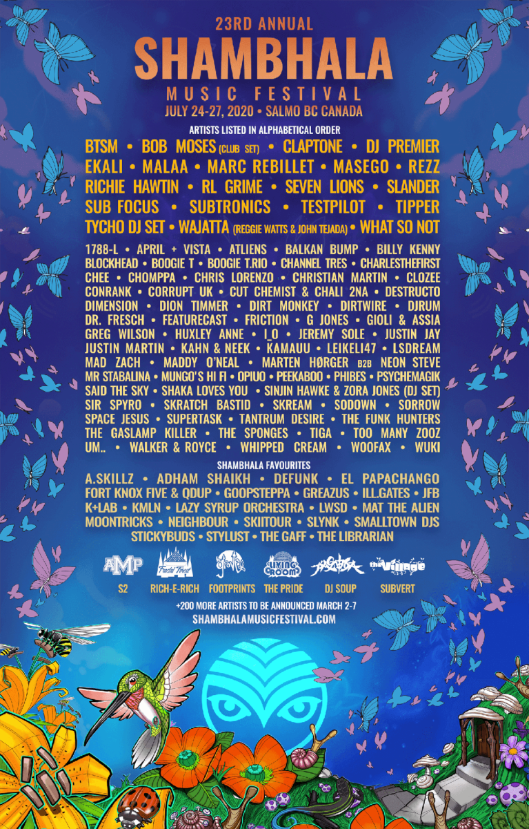 Full 2020 Lineup Announced for Shambhala Music Festival The