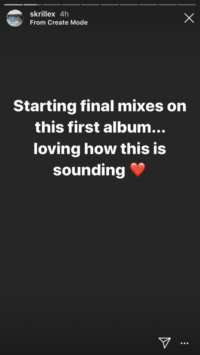 Skrillex album Instagram story