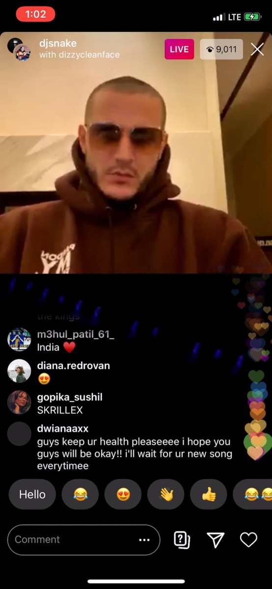 Skrillex track featuring Starrah played during his Instagram Live stream with DJ Snake.