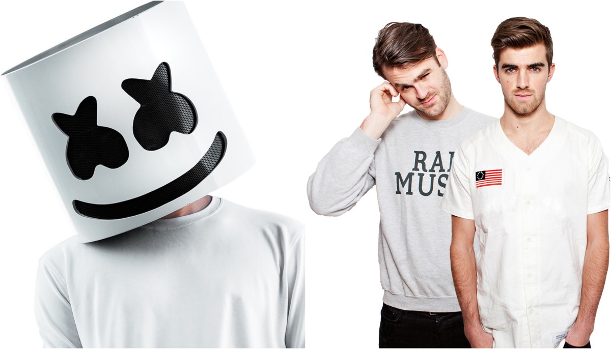 Marshmello and The Chainsmokers Land On Forbes' 2020 