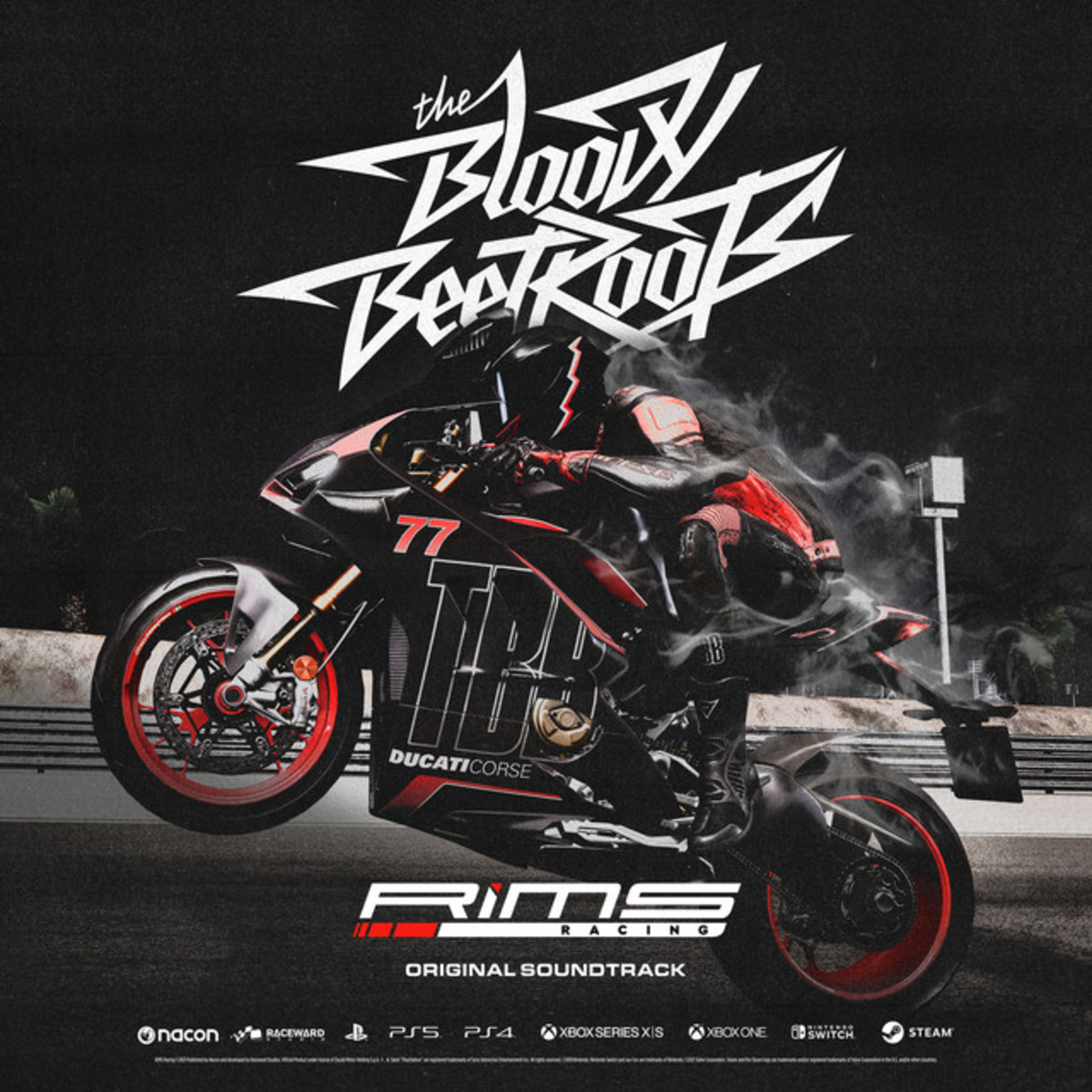 Cover of the RiMS Racing Original Soundtrack by The Bloody Beetroots.