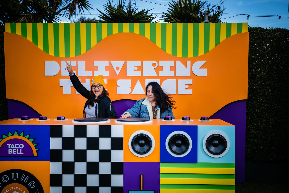 Taco Bell's DJ booth activation at the "Grubhub presents Sound Bites with Zedd and Big Wild" event on October 22nd, 2021.