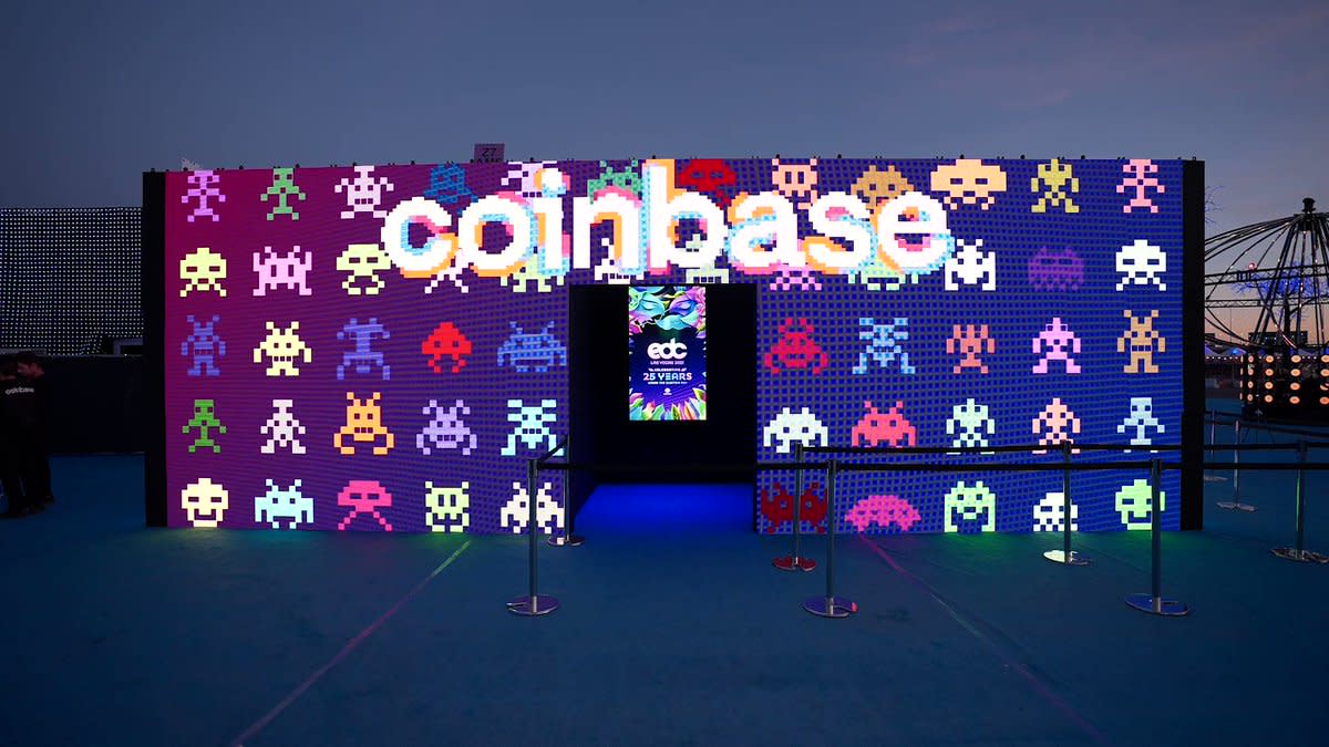 NFT gallery at EDC hosted by Coinbase.